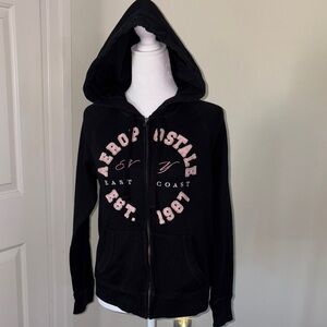 Aeropostale -Black Hoodie with Pink Accents
